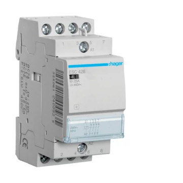 HAGER Mágneskapcsoló, 4NY, 25A, 230V AC, moduláris (ESC426)