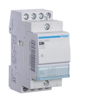 HAGER Csendes mágneskapcsoló, 3Z+1NY, 25A, 230V AC, moduláris (ESC428S)