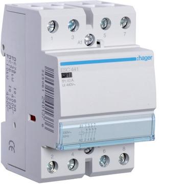 HAGER Mágneskapcsoló, 4NY, 40A, 230V AC, moduláris (ESC441)