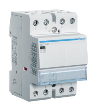 HAGER Mágneskapcsoló, 2Z+2NY, 40A, 230V AC, moduláris (ESC442)
