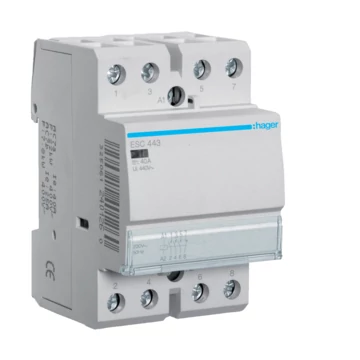 HAGER Mágneskapcsoló, 3Z+1NY, 40A, 230V AC, moduláris (ESC443)