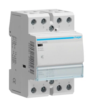HAGER Csendes mágneskapcsoló, 4Z, 63A, 230V AC, moduláris (ESC463S)