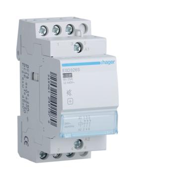 HAGER Csendes mágneskapcsoló, 3NY, 25A, 24V AC, moduláris (ESD326S)