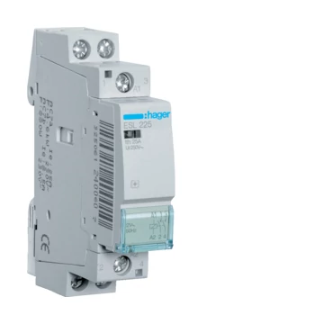 HAGER Mágneskapcsoló, 2Z, 25A, 8/12V AC, moduláris (ESL225)
