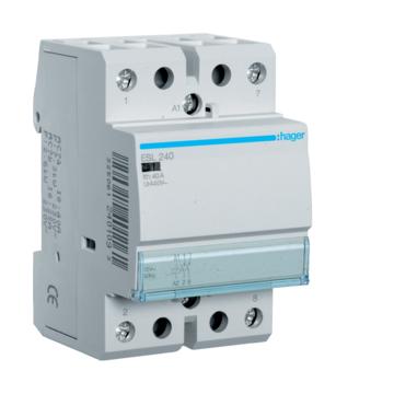 HAGER Mágneskapcsoló, 2Z, 40A, 12V AC, moduláris (ESL240)