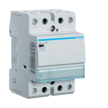 HAGER Mágneskapcsoló, 2Z, 63A, 12V AC, moduláris (ESL263)