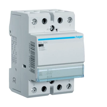 HAGER Mágneskapcsoló, 2NY, 63A, 12V AC, moduláris (ESL264)