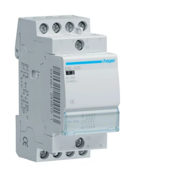 HAGER Mágneskapcsoló, 4Z, 25A, 12V AC, moduláris (ESL425)