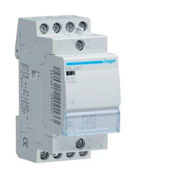 HAGER Mágneskapcsoló, 2Z+2NY, 25A, 12V AC, moduláris (ESL427)