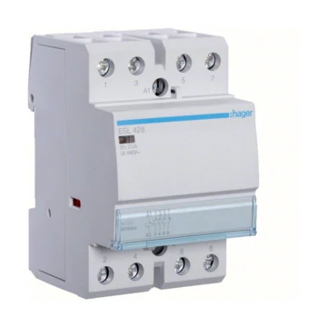 HAGER Mágneskapcsoló, 3Z+1NY, 25A, 12V AC, moduláris (ESL428)