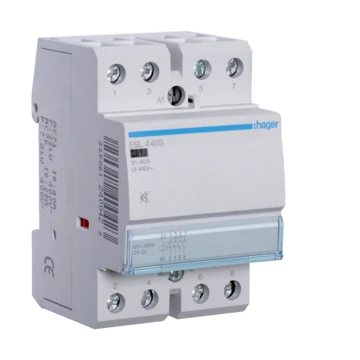 HAGER Csendes mágneskapcsoló, 4Z, 40A, 12V AC/DC, moduláris (ESL440S)