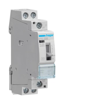 HAGER Mágneskapcsoló, 2Z, 25A, 230V AC, I-0-II, moduláris, kézzel is kapcsolható (ETC225)