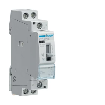 HAGER Csendes mágneskapcsoló, 2Z, 25A, 230V AC, I-0-II, moduláris, kézzel is kapcs. (ETC225S)