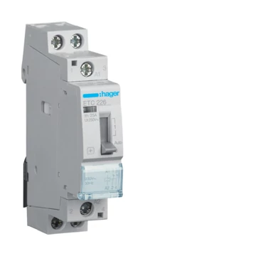 HAGER Mágneskapcsoló, 2NY, 25A, 230V AC, I-0-II, moduláris, kézzel is kapcsolható (ETC226)