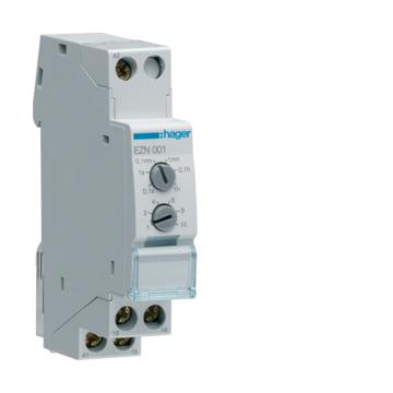 HAGER Időrelé, meghúzás késleltetéssel, 1 váltó, 10A-230V AC, 12-48V DC, 24-230V AC (EZN001)