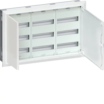 HAGER Univers mezős elosztó, süllyesztett, maszkolt, IP30, 108M, N+PE, II.év.oszt. 502x805x110mm (FWU33S)