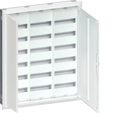HAGER Univers mezős elosztó, süllyesztett, maszkolt, IP30, 216M, N+PE, II.év.o. 952x805x110mm (FWU63S)
