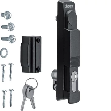 HAGER Quadro 5/Quadro+ kilincs zárbetéttel, 1242E kulccsal (FZ508)