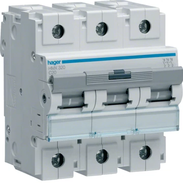 HAGER Kismegszakító 3P, C-20A, 50kA, 4,5M (HMX320)