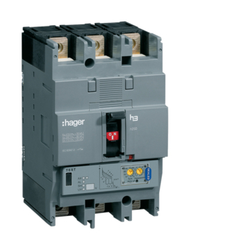 HAGER Kompakt megszakító h250, 3P, 250A, 50kA, áll. LSI elektr. kioldóval (HNC250H)
