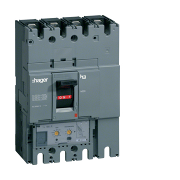 HAGER Kompakt megszakító h630, 3P, 630A, 50kA, áll. LSI elektr. kioldóval (HND630H)
