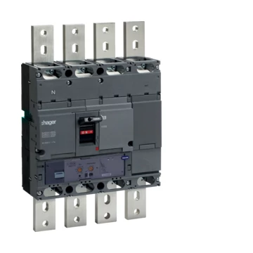 HAGER Kompakt megszakító h1000, 4P, 1000A, 50kA, áll. LSI elektr. kioldóval (HNE971H)