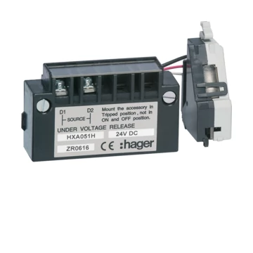 HAGER Késleltetett fesz.csökkenési kioldó DUVR, x160/250, 24V DC (HXA051H)