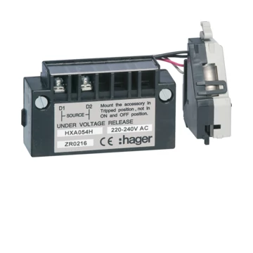 HAGER Késleltetett fesz.csökkenési kioldó DUVR, x160/250, 200-240V AC (HXA054H)