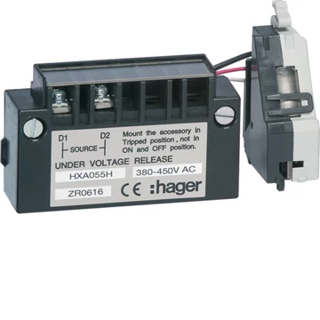 HAGER Késleltetett fesz.csökkenési kioldó DUVR, x160/250, 380-450V AC (HXA055H)