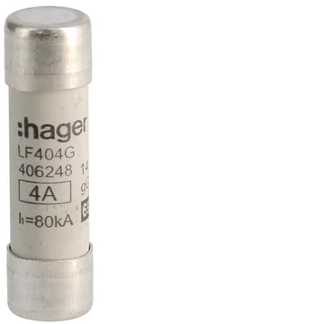 HAGER Hengeres olvadóbiztosítóbetét, 14x51 mm, gG, 4 A (LF404G)