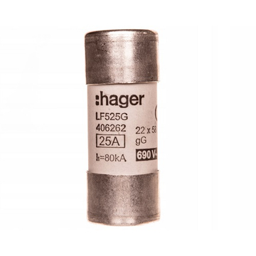 HAGER Hengeres olvadóbiztosítóbetét, 22x58 mm, gG, 25 A (LF525G)