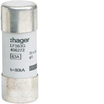 HAGER Hengeres olvadóbiztosítóbetét, 22x58 mm, gG, 63 A (LF563G)