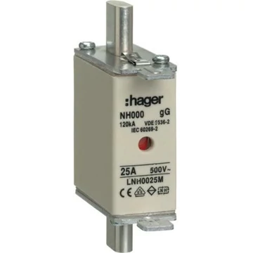 HAGER NH000 gG 25A 500V Késes biztosító (LNH0025M)
