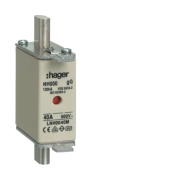 HAGER NH000 gG 40A 500V Késes biztosító (LNH0040M)