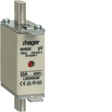 HAGER NH000 gG 63A 500V Késes biztosító (LNH0063M)