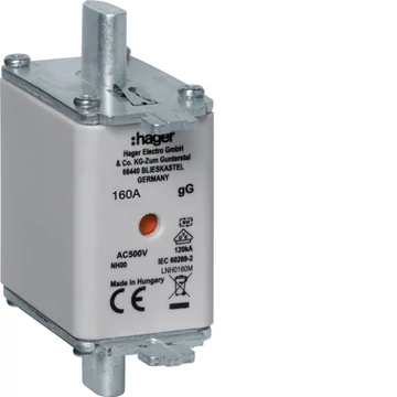 HAGER NH00 gG 160A 500V Késes biztosító (LNH0160M)