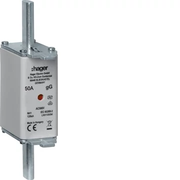 HAGER NH1C gG 50A 500V Késes biztosító (LNH1050M)