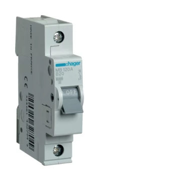 HAGER Kismegszakító 1P, B-20A, 6kA, 1M (MB120A)