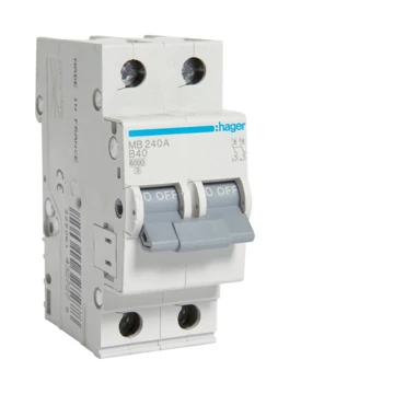 HAGER Kismegszakító 2P, B-40A, 6kA, 2M (MB240A)