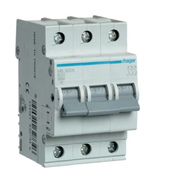HAGER Kismegszakító 3P, B-20A, 6kA, 3M (MB320A)