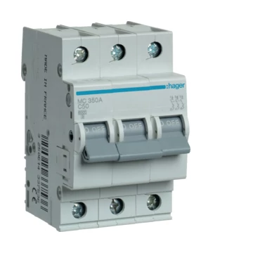 HAGER Kismegszakító 3P, C-50A, 6kA, 3M (MC350A)