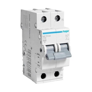 HAGER Kismegszakító 1P+N, C-13A, 6kA, 2M (MC513A)