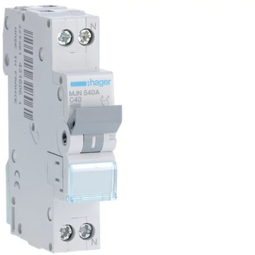 HAGER Kismegszakító 1P+N, C-40A, 4,5kA, 1M (MJN540A)