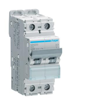 HAGER Kismegszakító 2P, B-20A, 10kA, 2M (NBN220)