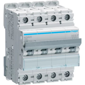 HAGER Kismegszakító 3P+N, C-20A, 10kA, 2M (NCN620)