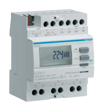 HAGER KNX áramváltós fogyasztásmérő, 50/5A - 6000/5A, 1% (TE370)