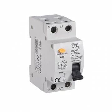 KANLUX KRO6-2/B16/30 FI relé (kismegszakító + életvédelmi relé), 16A, B, 230V AC (23210)