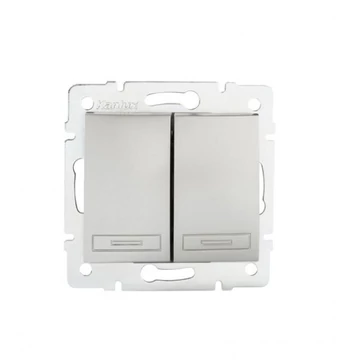 KANLUX DOMO 01-1022-243 Dupla nyomókapcsoló, ezüst (24833)