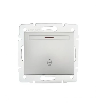 KANLUX DOMO 01-1080-243 Jelzőfényes csengő nyomókapcsoló, ezüst (24839)
