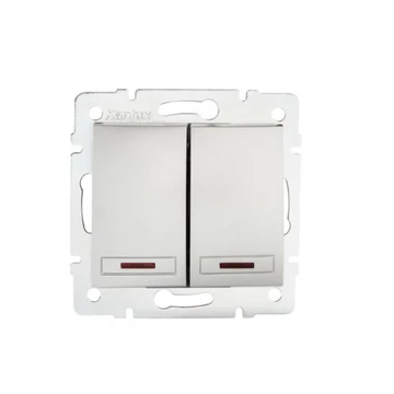 KANLUX DOMO 01-1120-243 Jelzőfényes csillárkapcsoló, ezüst (24843)
